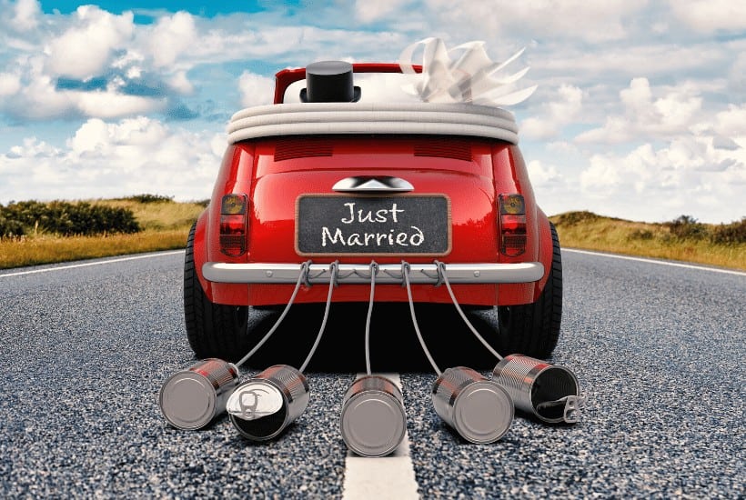 an image of a car decorated with just married sign 
Thank You Message For Husband In 10 Revealing Ways featured image